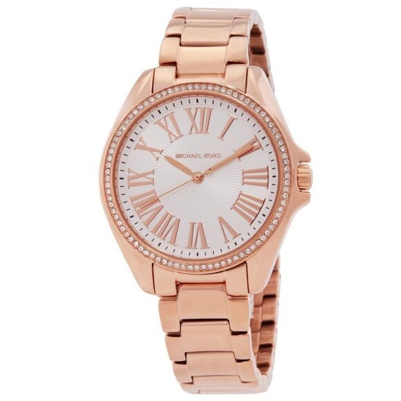 NWT Authentic Michael Kors Kaycie Pave Quartz Crystal Silver Dial Women's Watch - Picture 1 of 3